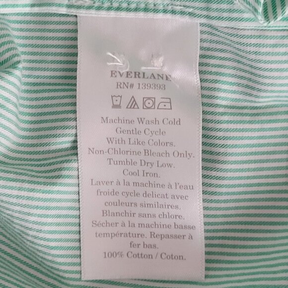 Everlane Striped Button Down Shirt Womens Size 4 Mint Green White Oversized NWT - Picture 7 of 7